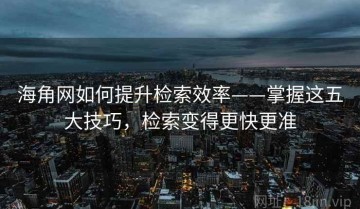 海角网如何提升检索效率——掌握这五大技巧，检索变得更快更准