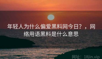 年轻人为什么偏爱黑料网今日？，网络用语黑料是什么意思