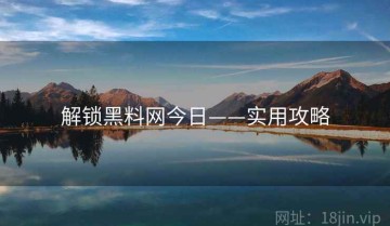 解锁黑料网今日——实用攻略