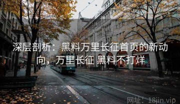 深层剖析：黑料万里长征首页的新动向，万里长征 黑料不打烊