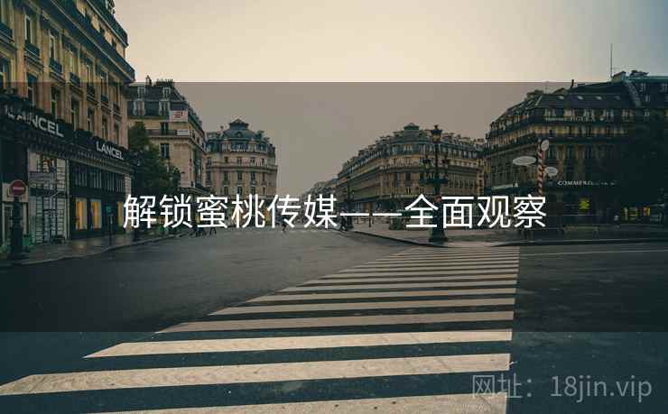 解锁蜜桃传媒——全面观察